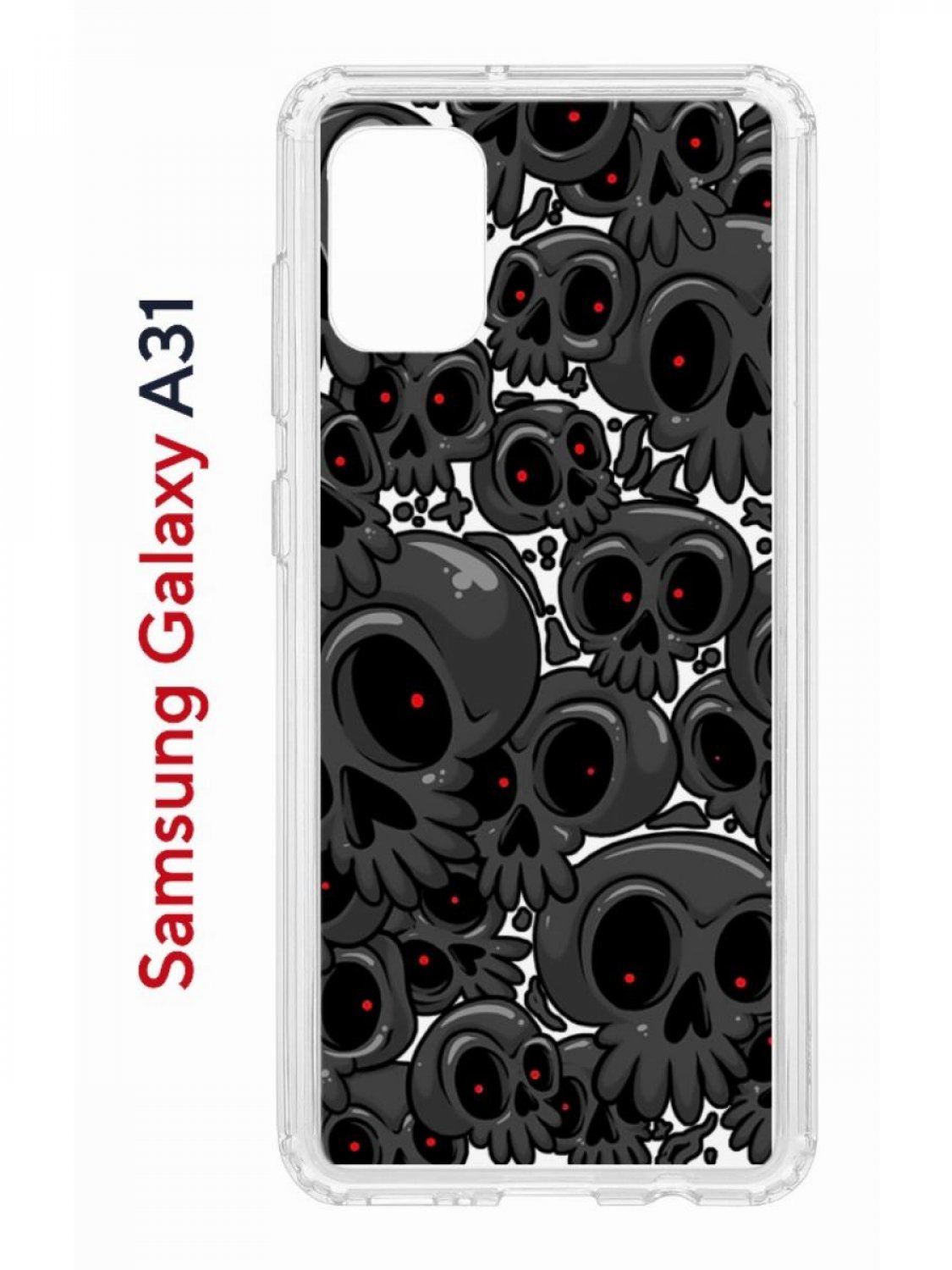 Чехол-накладка Samsung Galaxy A31 (587679) Kruche PRINT Skull gray - Чехлы  - накладки - ЧЕХЛЫ - КупиЧехол.ру