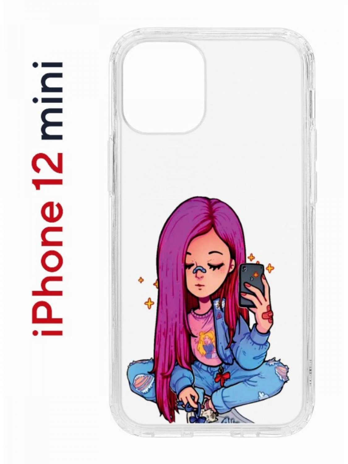 Чехол-накладка iPhone 12 mini Kruche Print Pink Hair - Чехлы - накладки -  ЧЕХЛЫ - КупиЧехол.ру