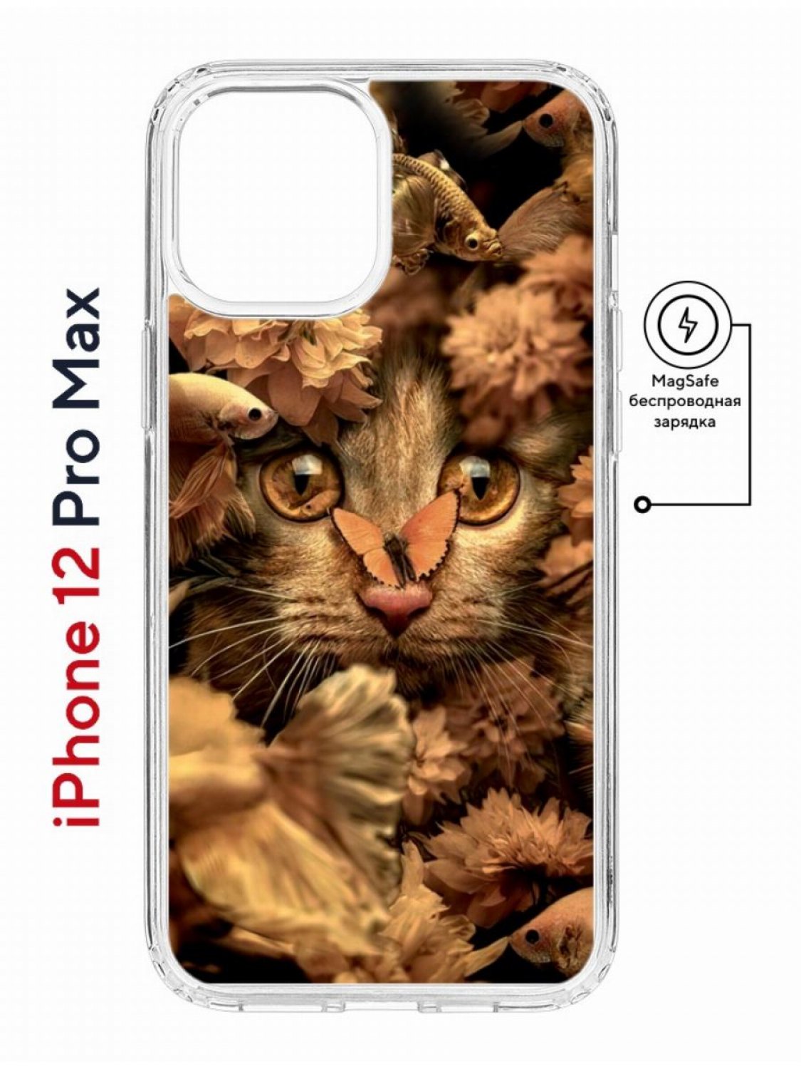 Чехол-накладка Apple iPhone 12 Pro Max (598885) Kruche PRINT Котик с  рыбками - Чехлы - накладки - ЧЕХЛЫ - КупиЧехол.ру