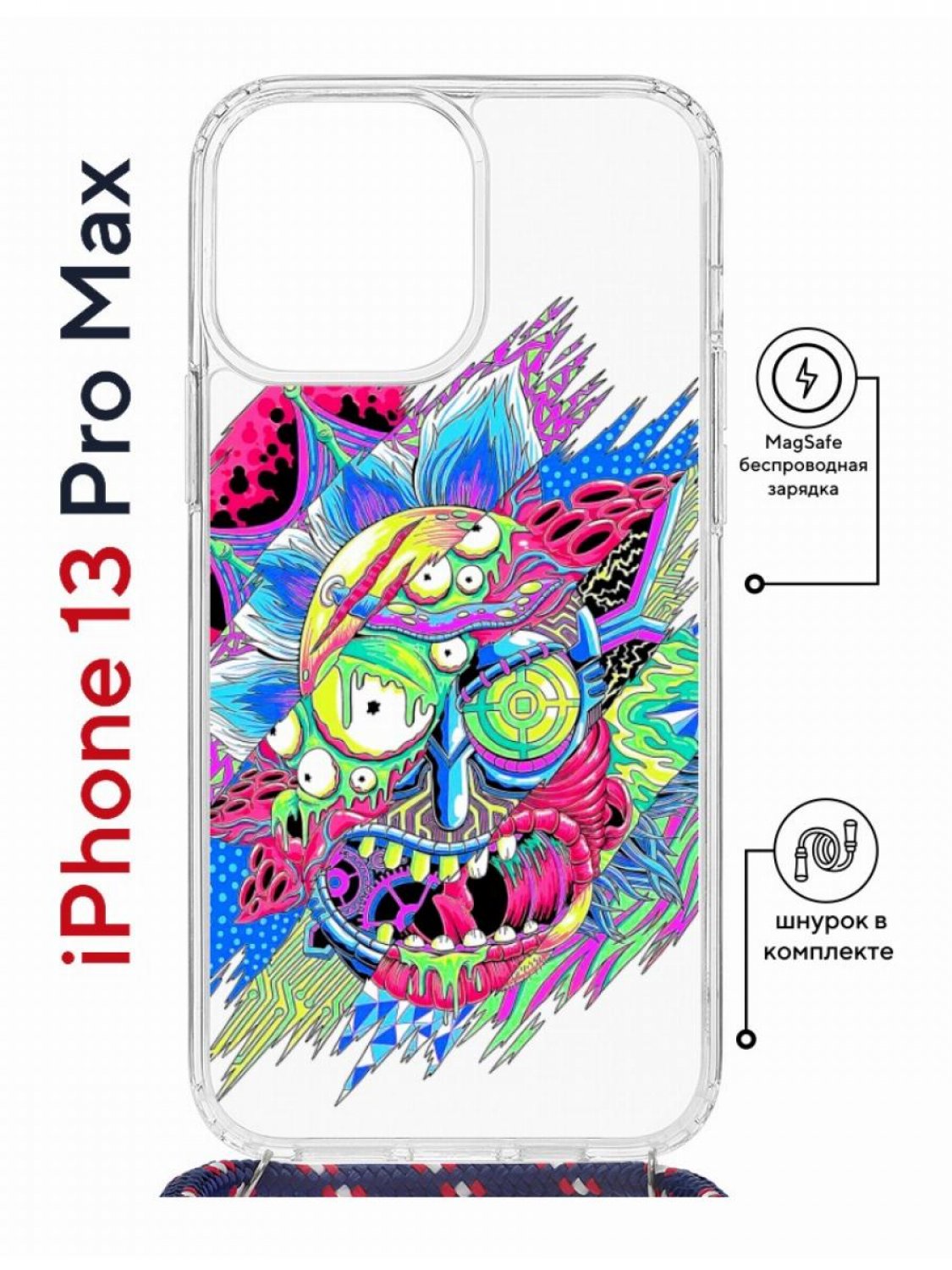 Чехол-накладка iPhone 13 Pro Max Kruche Magrope Print Многоликий Рик - Чехлы  - накладки - ЧЕХЛЫ - КупиЧехол.ру