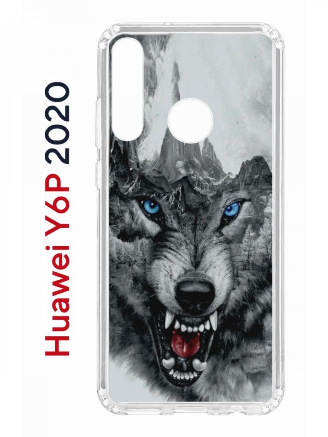 Чехол-накладка Huawei Y6p 2020 Kruche Print Волк - Чехлы - накладки - ЧЕХЛЫ  - КупиЧехол.ру