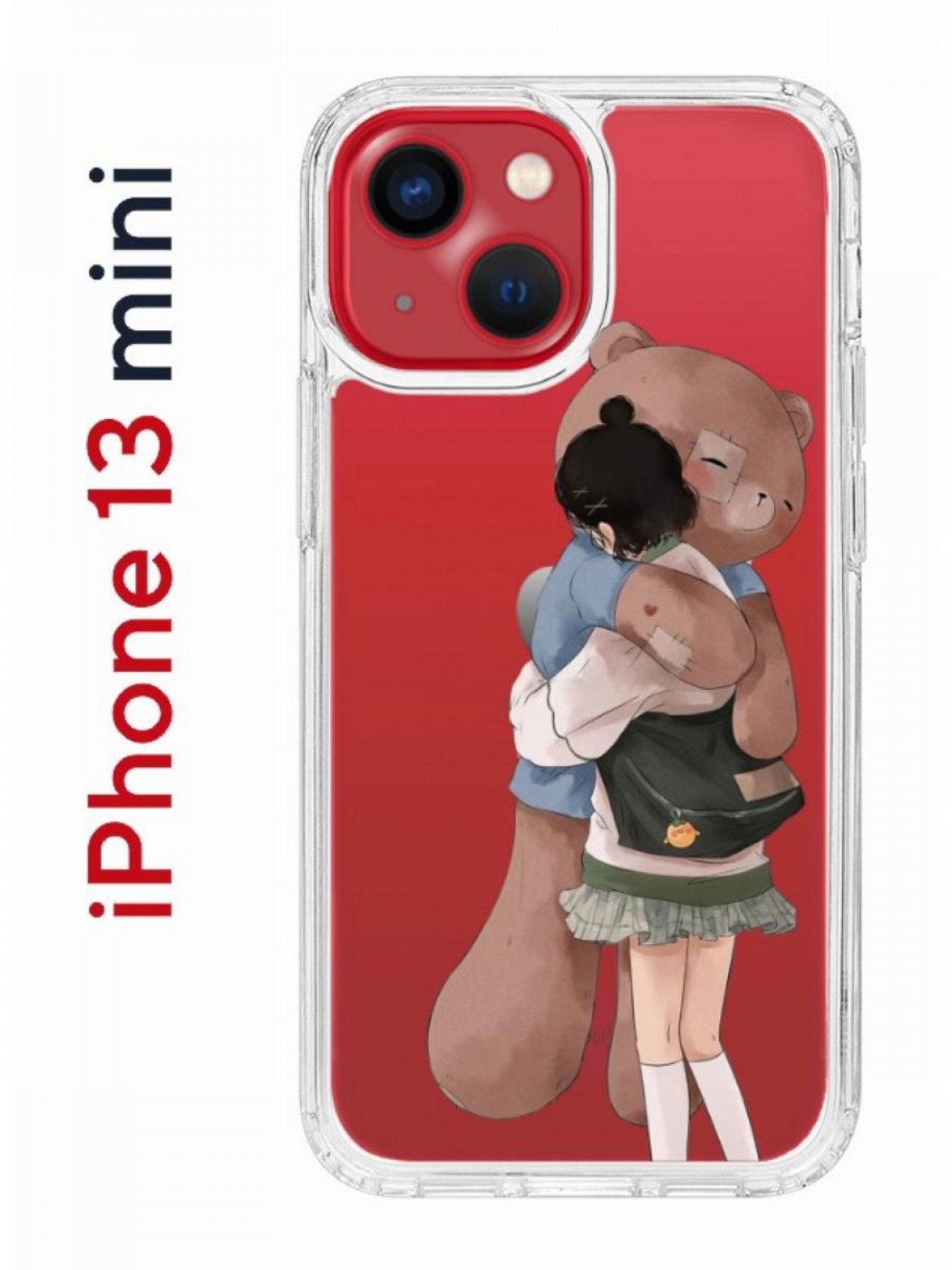 Чехол-накладка iPhone 13 mini Kruche Print Девочка с мишкой - Чехлы -  накладки - ЧЕХЛЫ - КупиЧехол.ру