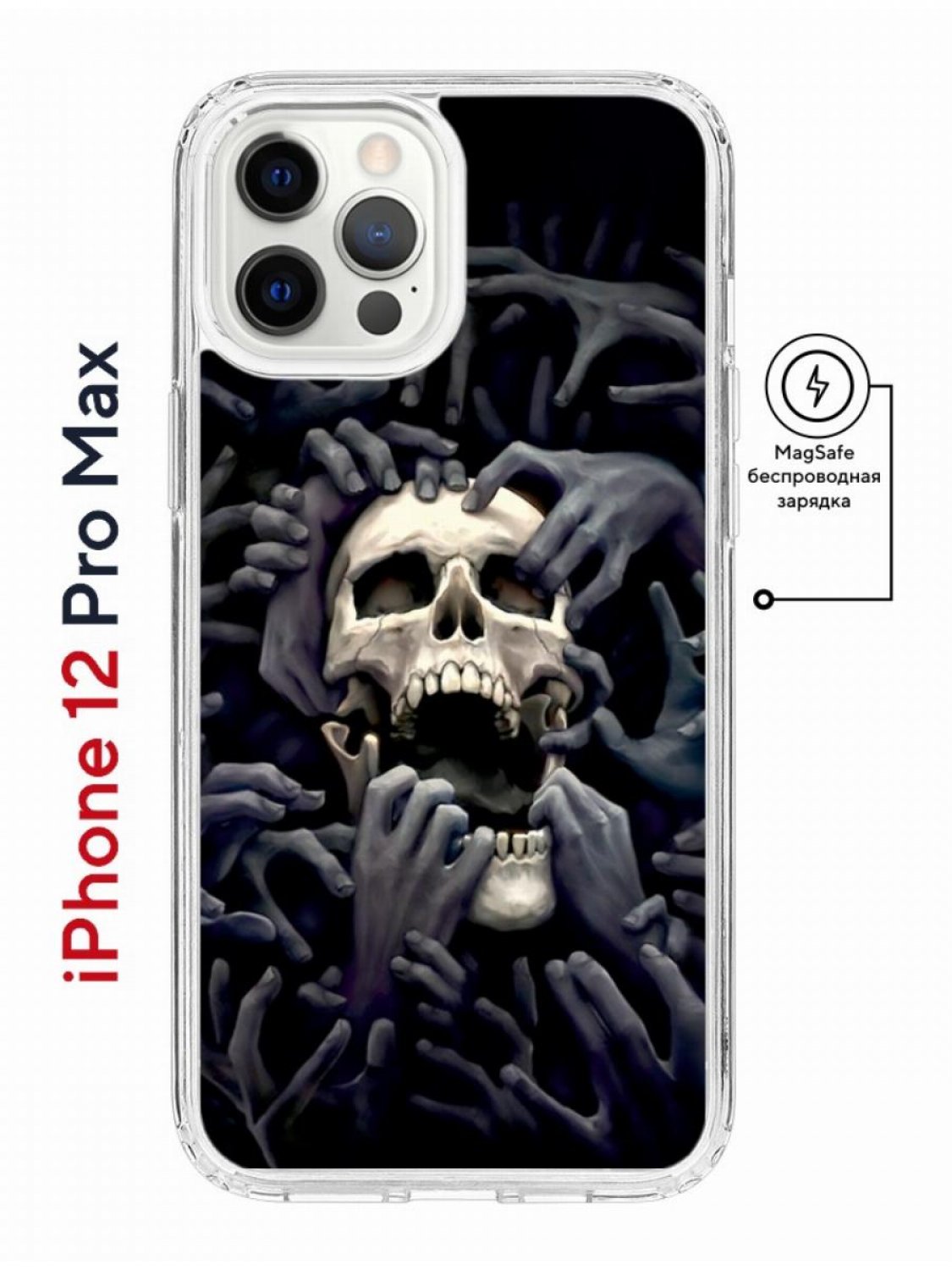 Чехол-накладка iPhone 12 Pro Max Kruche Magnet Print Skull Hands - Чехлы -  накладки - ЧЕХЛЫ - КупиЧехол.ру