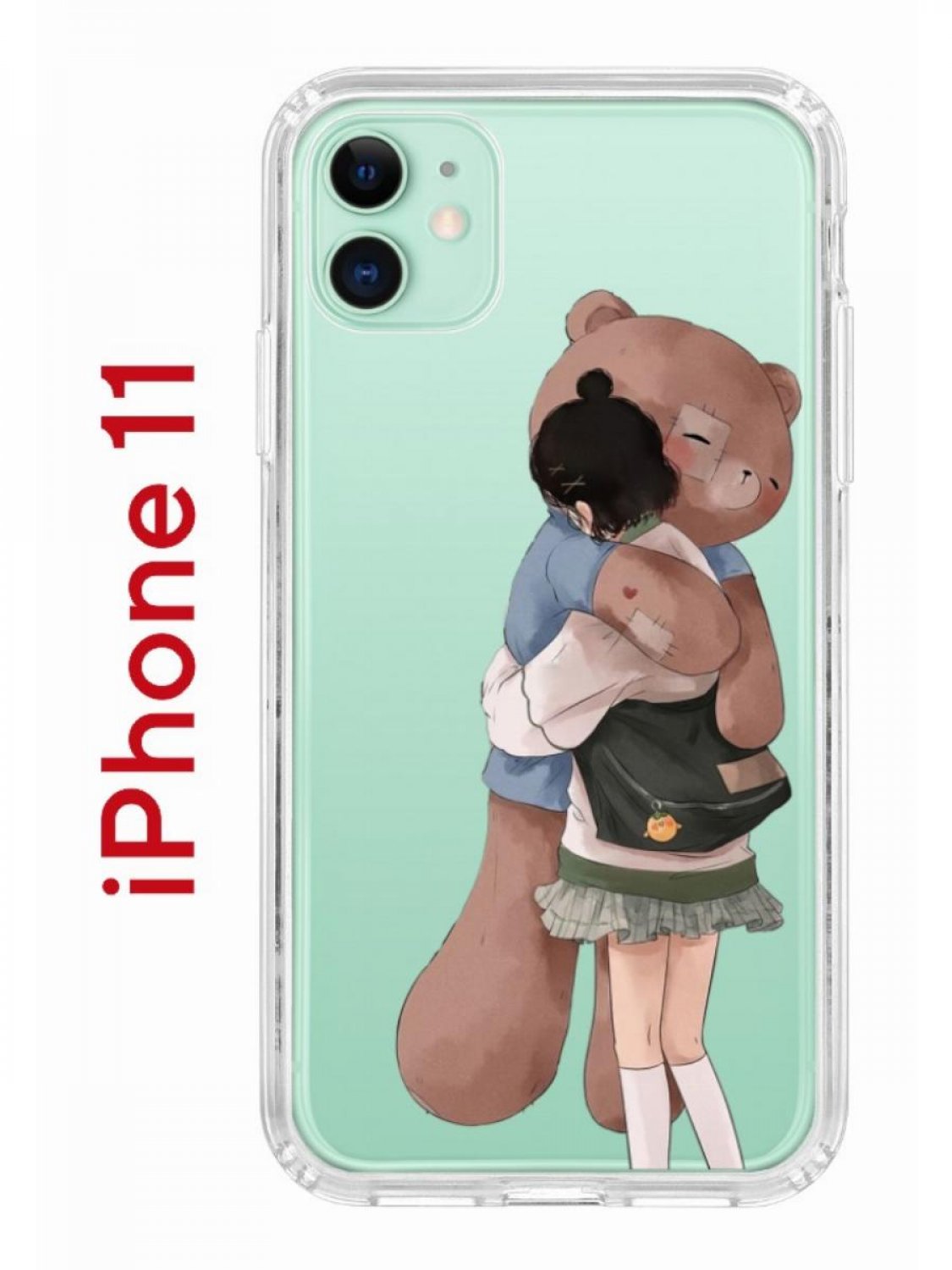 Чехол-накладка iPhone 11 Kruche Print Девочка с мишкой - Чехлы - накладки -  ЧЕХЛЫ - КупиЧехол.ру