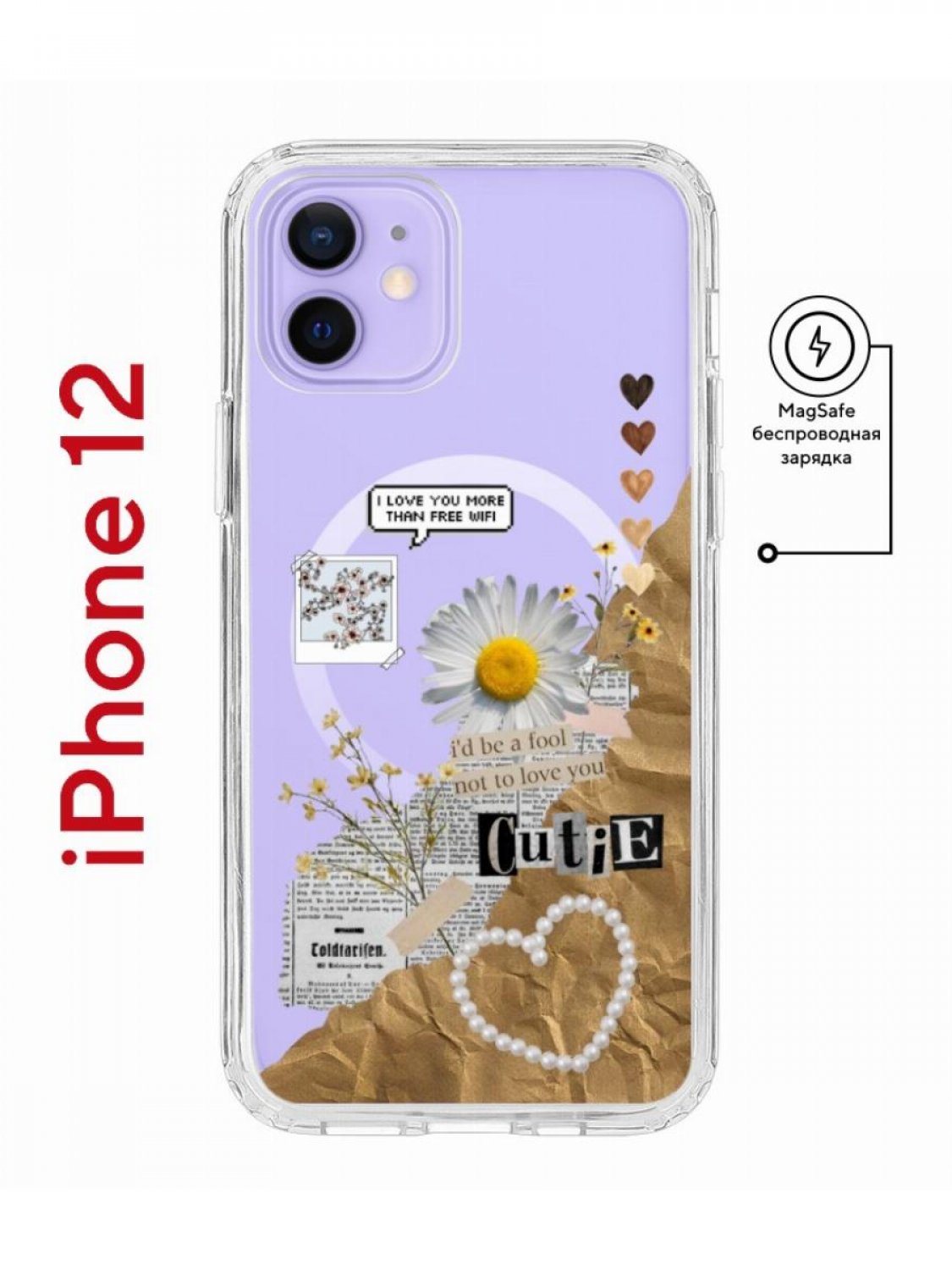 Чехол-накладка iPhone 12/12 Pro Kruche Print Крафтовые наклейки - Чехлы -  накладки - ЧЕХЛЫ - КупиЧехол.ру