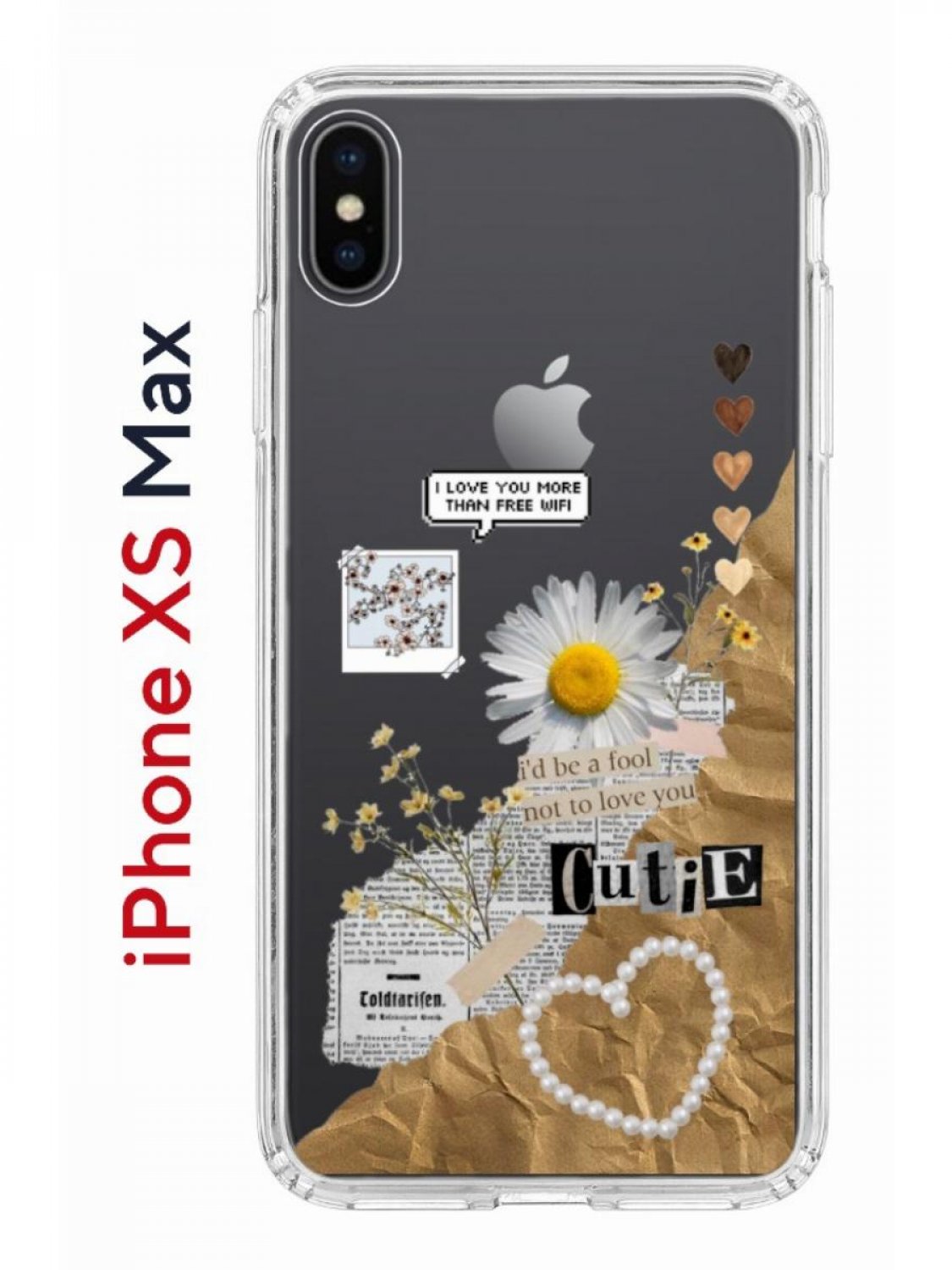 Чехол-накладка Apple iPhone XS Max (580655) Kruche PRINT Крафтовые наклейки  - Чехлы - накладки - ЧЕХЛЫ - КупиЧехол.ру