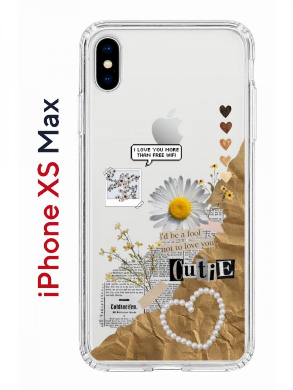 Чехол-накладка Apple iPhone XS Max (580655) Kruche PRINT Крафтовые наклейки  - Чехлы - накладки - ЧЕХЛЫ - КупиЧехол.ру