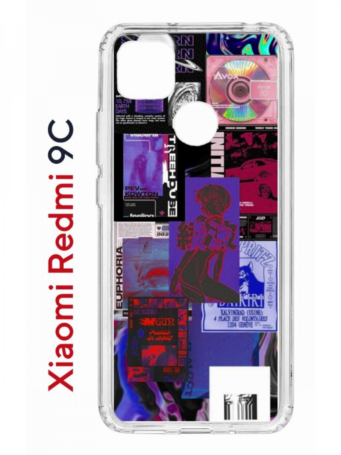 Чехол-накладка Xiaomi Redmi 9C (591325) Kruche PRINT Стикеры Киберпанк -  Чехлы - накладки - ЧЕХЛЫ - КупиЧехол.ру