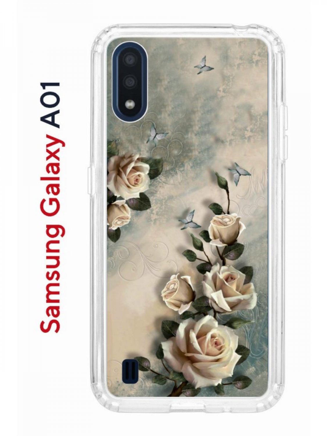 Чехол-накладка Samsung Galaxy A01/A015 (583858) Kruche PRINT Белая роза -  Чехлы - накладки - ЧЕХЛЫ - КупиЧехол.ру