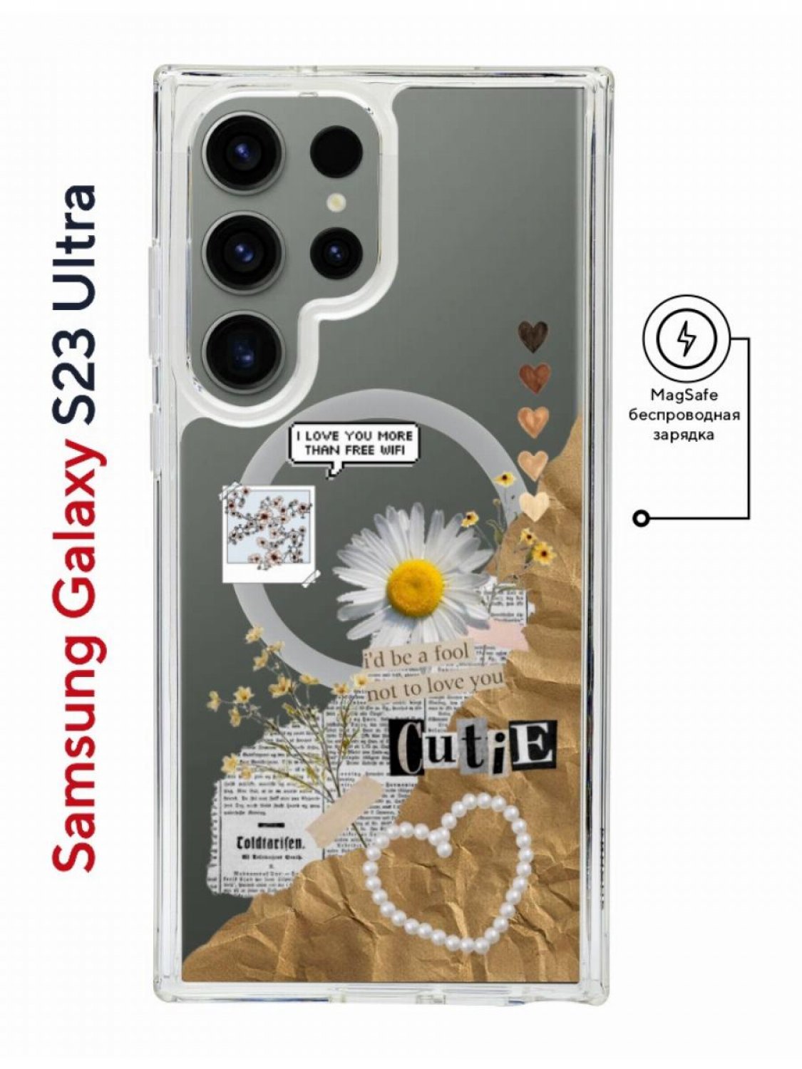 Чехол-накладка Samsung Galaxy S23 Ultra Kruche Magnet Print Крафтовые  наклейки - Чехлы - накладки - ЧЕХЛЫ - КупиЧехол.ру