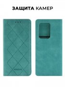Чехол книжка Samsung Galaxy S20 Ultra Kruche Rhombus Turquoise