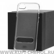 Чехол-накладка iPhone 7/8/SE (2020) Hdci прозрачный с черной подставкой