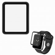 Защитное стекло для Apple Watch 38mm Ainy Full Glue 5D с силиконовой рамкой черное 0.2mm