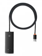 ХАБ USB-разветвитель 4 порта+Type-C Baseus Lite Black 2m