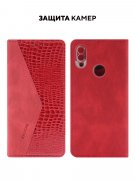 Чехол книжка Xiaomi Redmi Note 7/Note 7 Pro Kruche Purse Croc Red