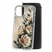 Чехол-накладка iPhone 12/12 Pro Kruche Print Белые розы