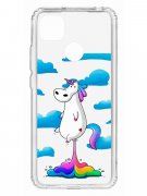 Чехол-накладка Xiaomi Redmi 9C Kruche Print Flying Unicorn УЦЕНЕН
