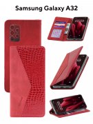 Чехол книжка Samsung Galaxy A32 Kruche Purse Croc Red