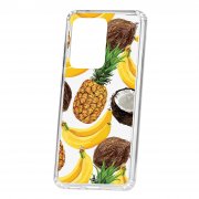 Чехол-накладка Samsung Galaxy S20 Ultra Kruche Print Тропический микс