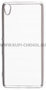 Чехол силиконовый Sony Xperia XA SkinBox Chrome Border 4People серебряный