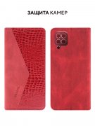 Чехол книжка Samsung Galaxy A12/M12 Kruche Purse Croc Red