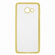 Чехол силиконовый Samsung Galaxy A3 (2017) A320 SkinBox chrome border 4People золотистый