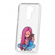 Чехол-накладка Xiaomi Redmi Note 8 Pro Kruche Print Pink Hair