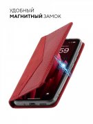 Чехол книжка Xiaomi Redmi Note 7/Note 7 Pro Kruche Purse Croc Red