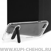 Чехол-накладка iPhone 7/8/SE (2020) Hdci прозрачный с черной подставкой
