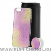 Чехол-накладка iPhone 6/6S с попсокетом Yellow/Purple