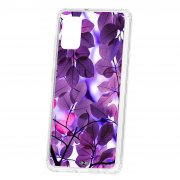 Чехол-накладка Samsung Galaxy A41 Kruche Print Purple leaves