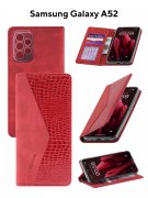 Чехол книжка Samsung Galaxy A52 Kruche Purse Croc Red