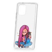 Чехол-накладка Samsung Galaxy S10 Lite Kruche Print Pink Hair