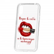 Чехол-накладка Samsung Galaxy A01/A015 Kruche Print Red lipstick