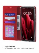 Чехол книжка Samsung Galaxy A12/M12 Kruche Purse Croc Red