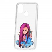 Чехол-накладка Samsung Galaxy M30S/M21 Kruche Print Pink Hair