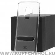 Чехол-накладка Samsung Galaxy S9 Plus Hdci прозрачный с черной подставкой