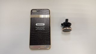 Чехол накладка + автодержатель iPhone 7 Plus Remax RM-C19 черный УЦЕНЕН