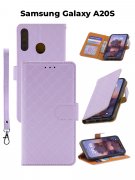 Чехол книжка Samsung Galaxy A20S Kruche Flip Royal view Light purple