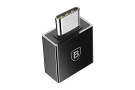 Переходник OTG с USB (F) на TypeC Baseus Black