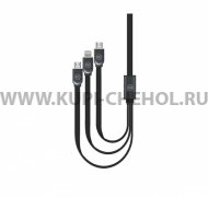 Кабель Multi USB-iP+Micro+Micro WK WDC-010 Black 1m