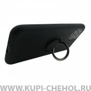 Чехол-накладка iPhone 11 Pro Derbi Slim Silicone-3 с кольцом черный