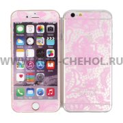 Защитное стекло iPhone 6/6S 9343 2 в 1 розовое