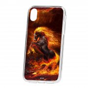 Чехол-накладка iPhone XR Kruche Print Конь огонь
