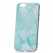 Чехол-накладка iPhone 6/6S Derbi Блестящий мрамор голубой
