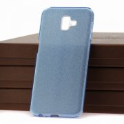 Чехол-накладка Samsung Galaxy J6 Plus 2018 10028 с блестками голубой