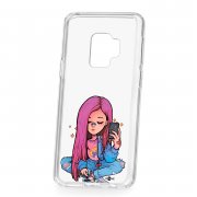 Чехол-накладка Samsung Galaxy S9 Kruche Print Pink Hair