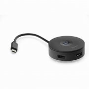 ХАБ Type-C-4USB+Micro USB Baseus Round Box Black
