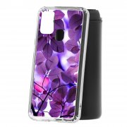 Чехол-накладка Samsung Galaxy M31 Kruche Print Purple leaves