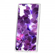 Чехол-накладка Samsung Galaxy Note 10 Kruche Print Purple leaves